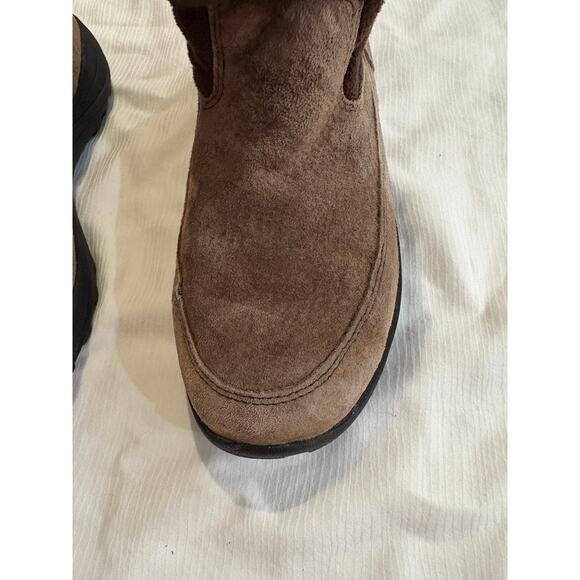 LL Bean Winter Boots Zip Brown Quilted Sherpa Cuff Primaloft Womens 9 - Picture 4 of 13